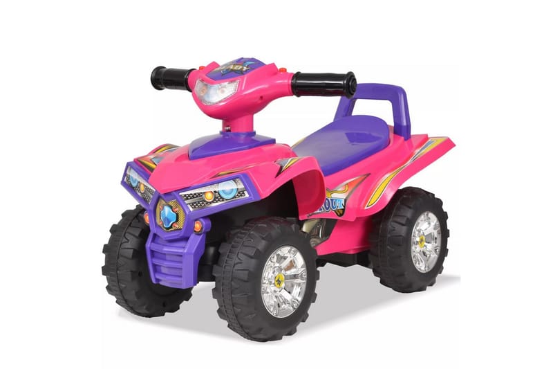 Ã…kbil fyrhjuling med ljud och ljus rosa och lila