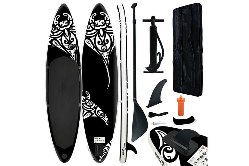 SUP-bräda uppblåsbar 320x76x15 cm svart - Svart - Sport & fritid - Lek & sport - Vattensport & vattenlek - SUP & paddleboard