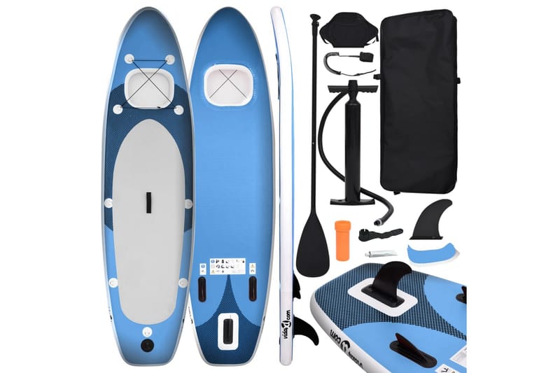 Upplåsbar SUP-bräda set blå 330x76x10 cm - Blå - Sport & fritid - Lek & sport - Vattensport & vattenlek - SUP & paddleboard