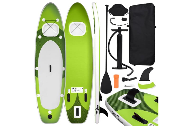 Upplåsbar SUP-bräda set grön 360x81x10 cm - Grön - Sport & fritid - Lek & sport - Vattensport & vattenlek - SUP & paddleboard