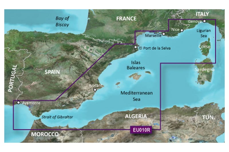 Spain, Mediterranean Coast Garmin microSD™/SD™ - Sport & fritid - Marint - Båttillbehör - Marinelektronik - Sjökort & sjökarta