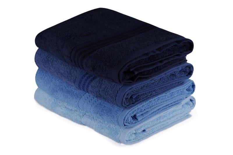 Hobby Badhandduk 70x140 cm 4-pack - Mörkblå/Blå/Ljusblå - Textil & mattor - Badrumstextilier - Badlakan & badhandduk