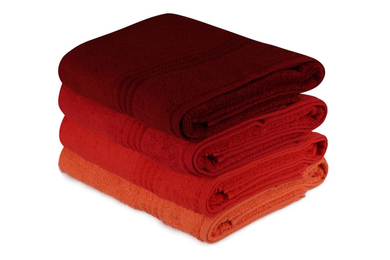 Hobby Badhandduk 70x140 cm 4-pack - Orange/Röd/Rosa - Textil & mattor - Badrumstextilier - Badlakan & badhandduk - Strandhandduk & strandbadlakan