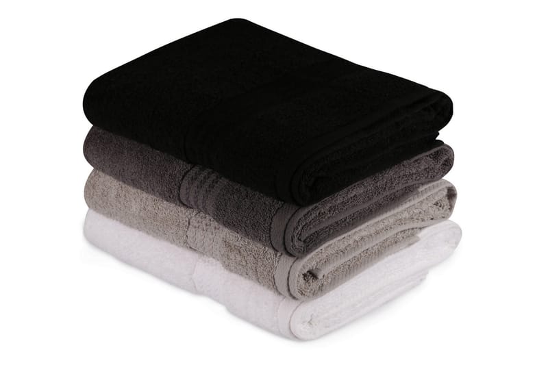 Hobby Badhandduk 70x140 cm 4-pack - Vit/Grå/Mörkgrå/Svart - Textil & mattor - Sängkläder - Bäddset & påslakanset - Påslakanset dubbelsäng