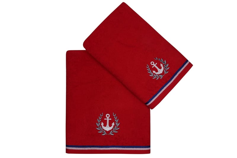 Ashburton Handduk 2-pack - Röd - Textil - Badrumstextilier - Handduk