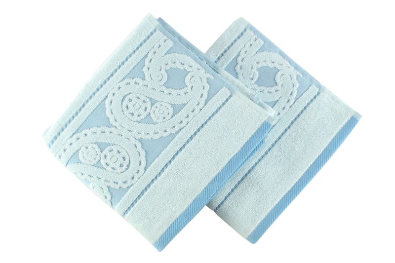 Hobby Handduk 50x90 cm 2-pack - Blå/Ljusblå - Textil - Badrumstextilier - Handduk