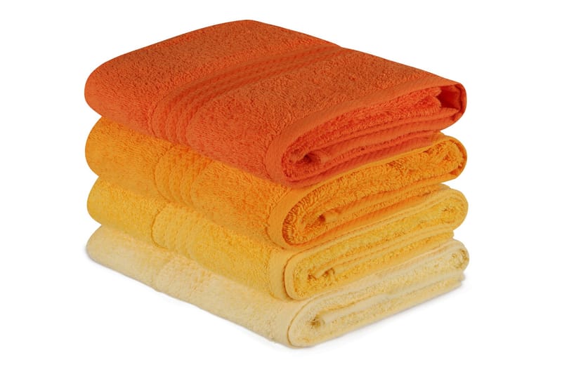 Hobby Handduk 50x90 cm 4-pack - Gul/Orange - Textil & mattor - Badrumstextilier - Handduk