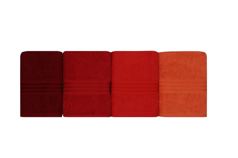 Hobby Handduk 50x90 cm 4-pack - Orange/Röd/Rosa - Textil - Badrumstextilier - Handduk