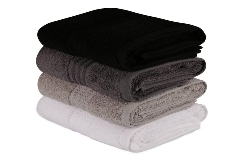 Hobby Handduk 50x90 cm 4-pack - Vit/Grå/Mörkgrå/Svart - Textil & mattor - Sängkläder - Bäddset & påslakanset - Påslakanset dubbelsäng