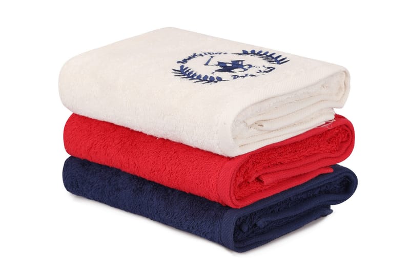 Tarilonte Handduk 3-pack - Röd/Vit/Blå - Textil & mattor - Badrumstextilier - Handduk