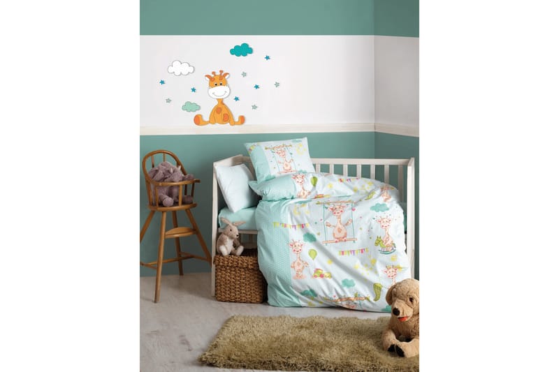 Cotton Box Bäddset Baby 4-dels Ranforce - Grön/Vit/Gul - Textil & mattor - Sängkläder - Bäddset & påslakanset