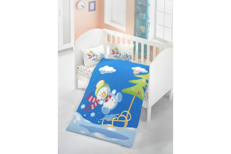 Victoria Bäddset Baby 4-dels Ranforce - Blå/Vit/Multi - Textil & mattor - Barntextilier - Barnsängkläder - Bäddset barn