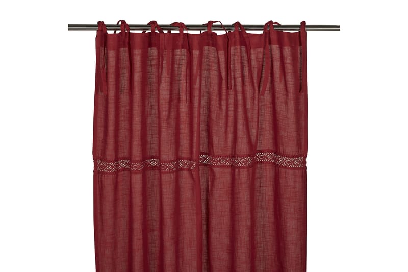 Capasin Knytgardin 2-pack 240 cm - Röd - Textil & mattor - Gardiner - Gardinlängder - Knytbandslängd