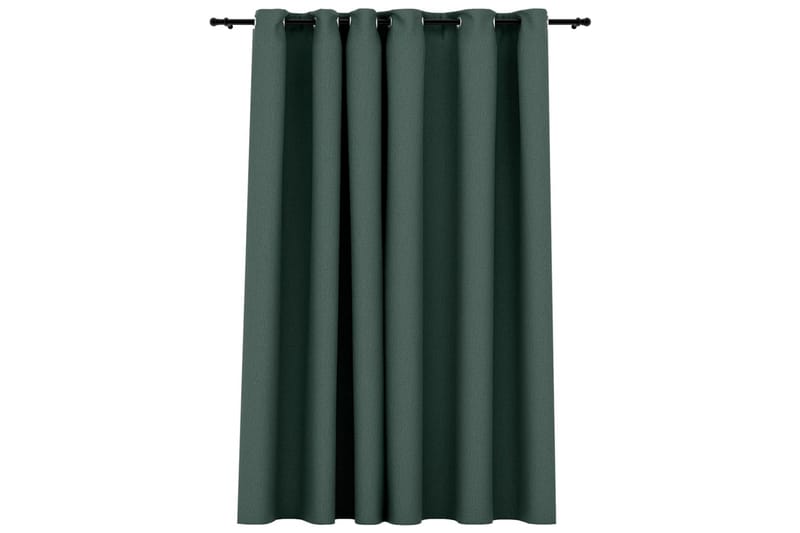 Mörkläggningsgardin med öljetter linnelook grön 290x245cm - Grön - Textil & mattor - Gardiner - Mörkläggningsgardiner