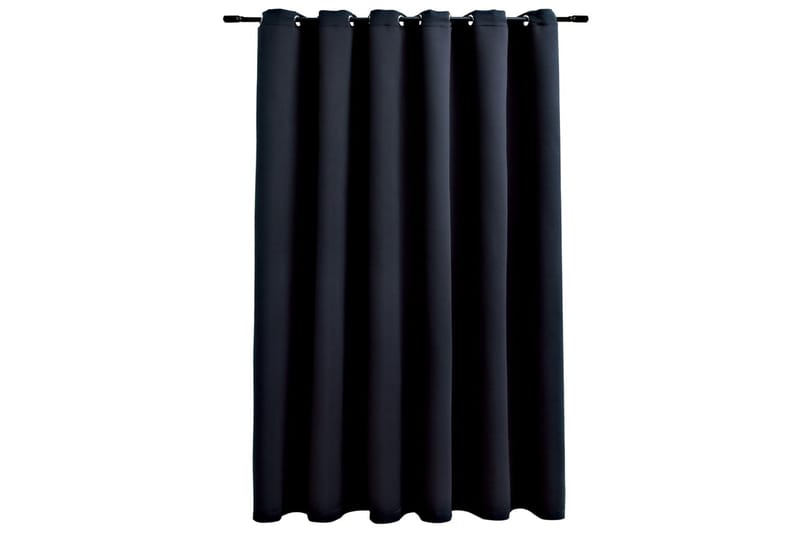 Mörkläggningsgardin med metallringar svart 290x245 cm - Svart - Textil & mattor - Gardiner - Mörkläggningsgardiner