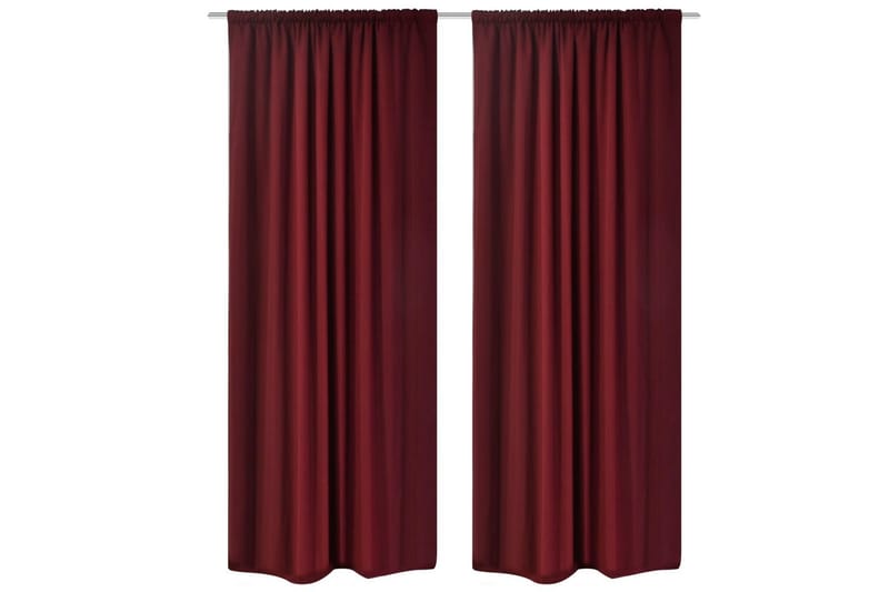 Mörkläggningsgardiner 2 st dubbla lager 140x175 cm vinröd - Röd - Textil & mattor - Gardiner - Mörkläggningsgardiner