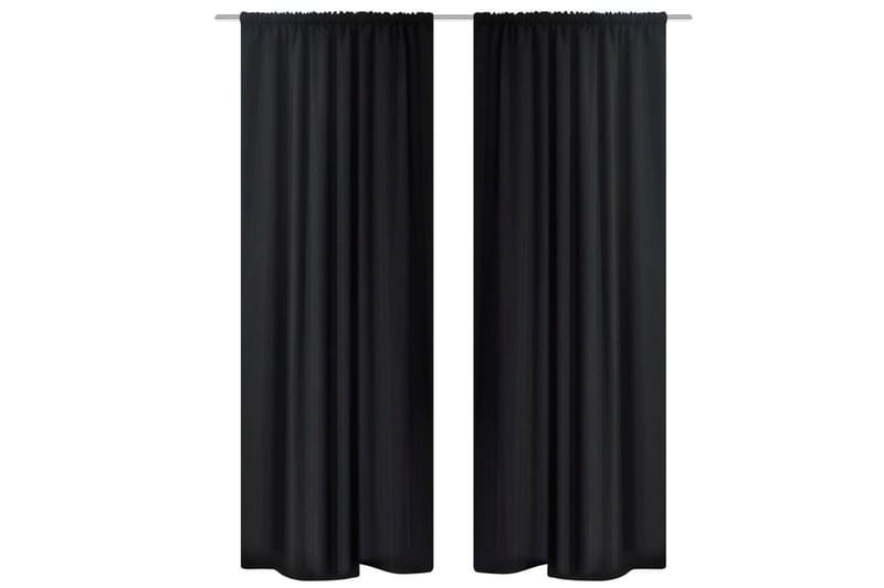 Mörkläggningsgardiner 2 st dubbla lager 140x245 cm svart - Svart - Textil & mattor - Gardiner - Mörkläggningsgardiner