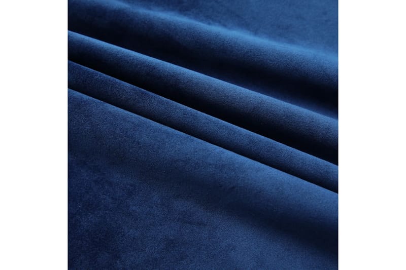 Mörkläggningsgardiner 2 st med krokar sammet mörkblå 140x245 - Mörkblå - Textil & mattor - Gardiner - Mörkläggningsgardiner
