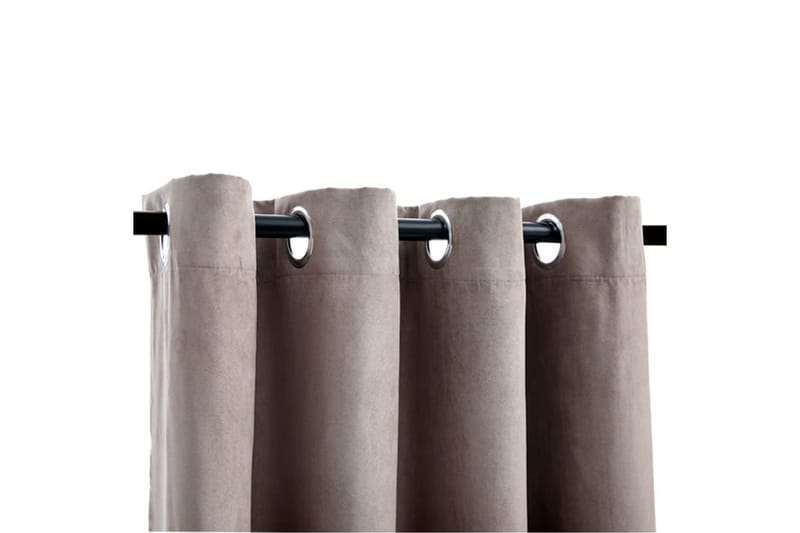 Mörkläggningsgardiner med metallringar 2 st taupe 140x245 cm - Brun - Textil & mattor - Gardiner - Mörkläggningsgardiner
