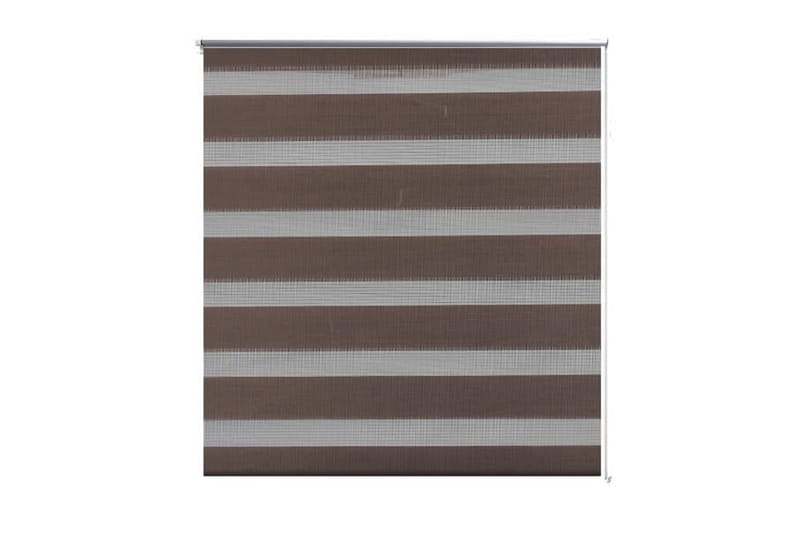 Rullgardin randig brun 140x175 cm transparent - Brun - Textil - Gardiner - Rullgardin