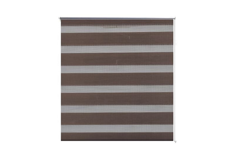 Rullgardin randig brun 60x120 cm transparent - Brun - Textil - Gardiner - Rullgardin