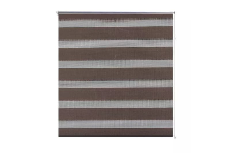Rullgardin randig brun 70x120 cm transparent - Brun - Textil - Gardiner - Rullgardin