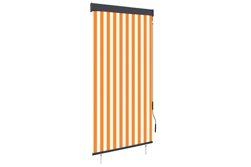 Rullgardin utomhus 100x250 cm vit och orange - Vit/Orange - Textil - Gardiner - Rullgardin