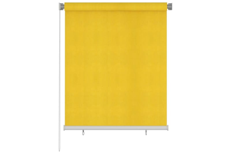 Rullgardin utomhus 120x140 cm gul HDPE - Gul - Textil - Gardiner - Rullgardin