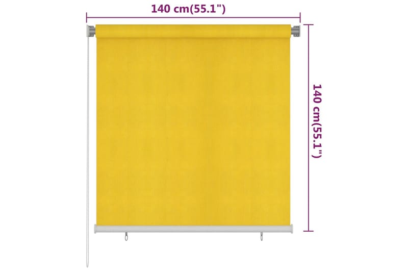 Rullgardin utomhus 140x140 cm gul HDPE - Gul - Textil & mattor - Gardiner - Rullgardin