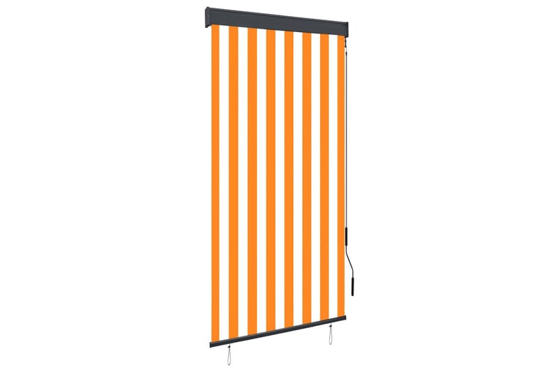 Rullgardin utomhus 80x250 cm vit och orange - Vit/Orange - Textil - Gardiner - Rullgardin