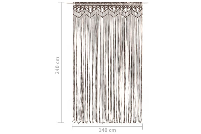 Gardin makramé taupe 140x240 cm bomull - Brun - Textil & mattor - Gardiner