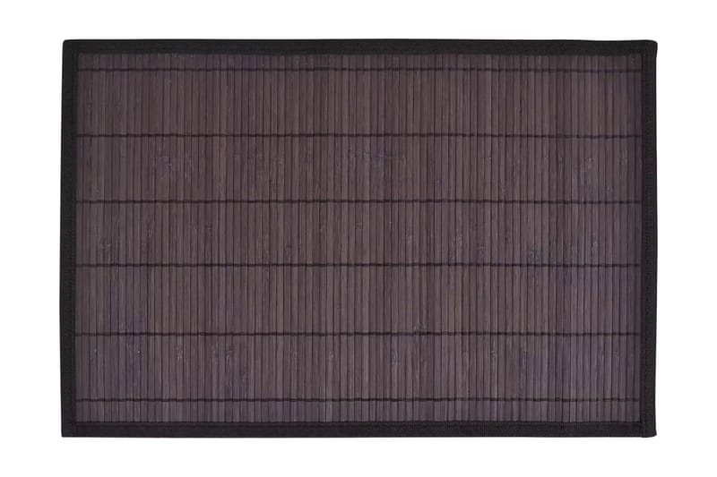 6 Bordstabletter i bambu 30x45 cm mörkbrun - Brun - Hushåll - Servering & Dukning - Annat för Dukning & Servering - Grytunderlägg