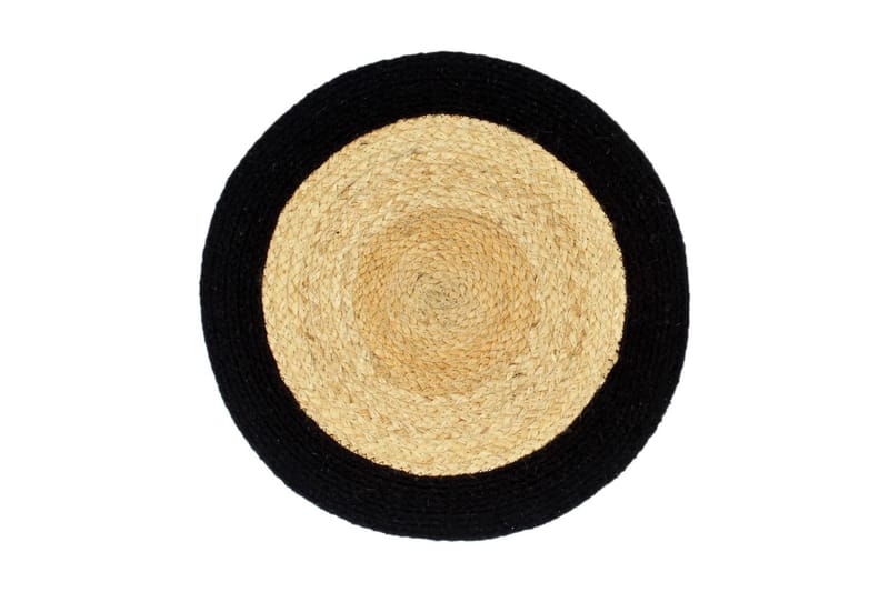 Bordstabletter 6 st naturlig och svart 38 cm jute och bomull - Svart - Textil & mattor - Kökstextilier