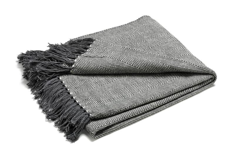 Etol Fishbone Pläd 130x170 cm - Grå/Natur - Textil & mattor - Kudde & pläd - Filtar & plädar