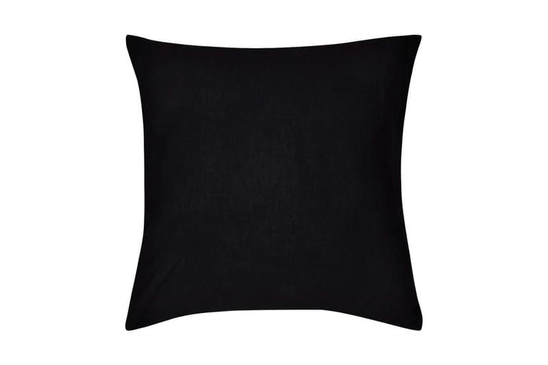 4 Kuddöverdrag i bomull svarta 50x50 cm - Svart - Textil - Kudde & pläd - Prydnadskudde & kuddfodral