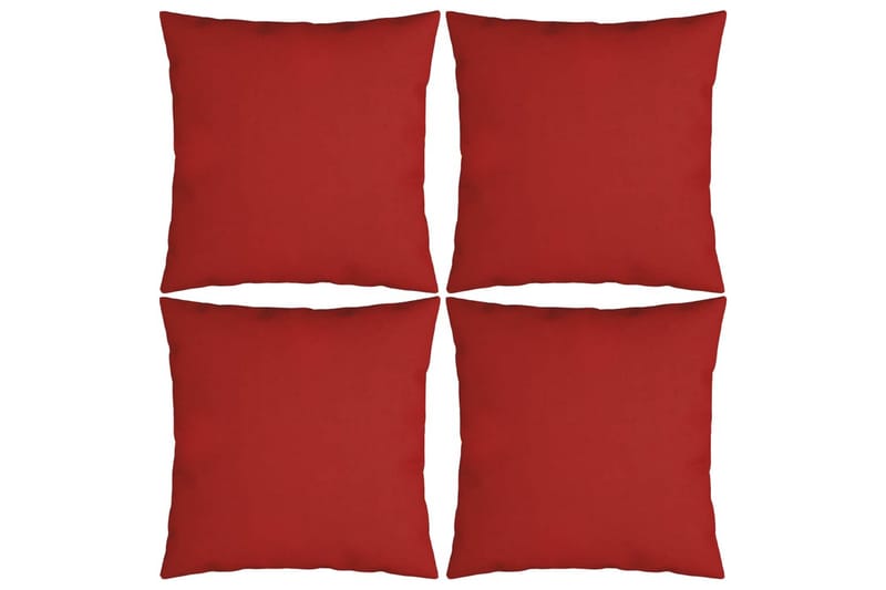 Prydnadskuddar 4 st röd 40x40 cm tyg - Röd - Textil & mattor - Filtar, kuddar & plädar - Prydnadskudde & kuddfodral