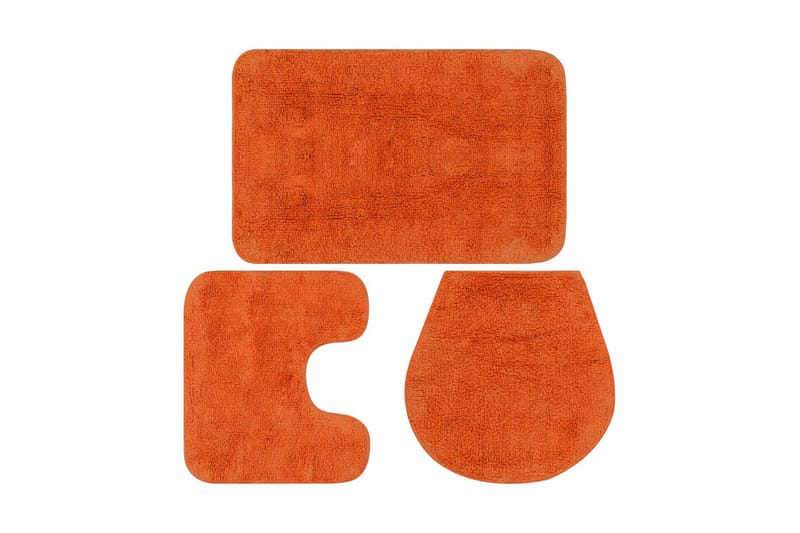 Badrumsmattor 3 st tyg orange - Orange - Textil & mattor - Mattor - Badrumsmatta