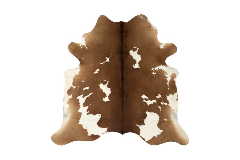 Matta äkta kohud brun och vit 150x170 cm - Brun - Textil - Mattor - Handvävda mattor