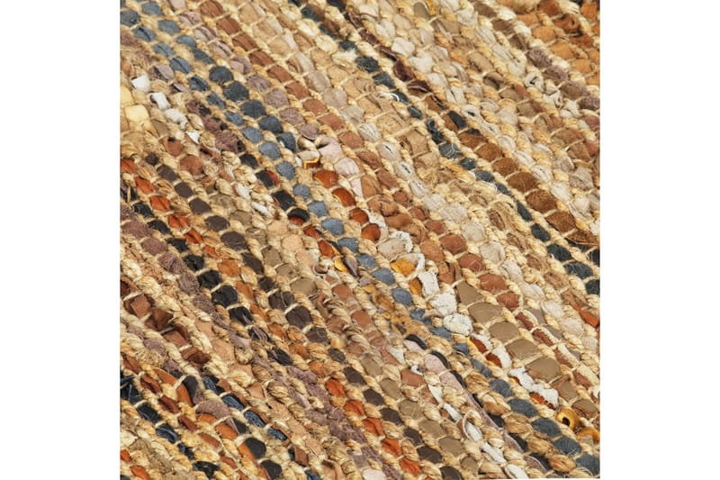 Handvävd matta Chindi läder jute 160x230 cm beige - Brun - Textil & mattor - Mattor - Handvävda mattor