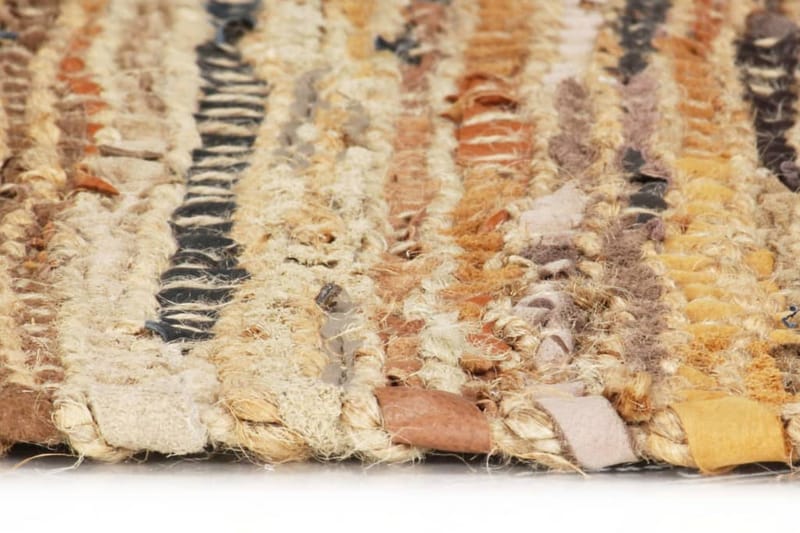 Handvävd matta Chindi läder jute 160x230 cm beige - Brun - Textil & mattor - Mattor - Handvävda mattor