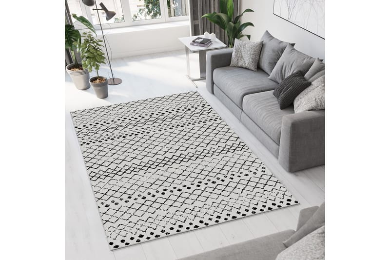 Dall Bomullsmatta 100x300 cm Rektangulär - Vit - Textil & mattor - Mattor - Modern matta - Bomullsmatta