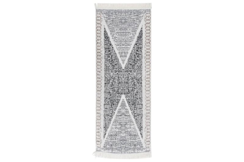 Matta svart och grå 100x300 cm bomull - Grå - Textil & mattor - Mattor - Modern matta - Bomullsmatta
