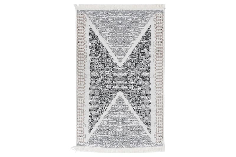Matta svart och grå 160x230 cm bomull - Grå - Textil & mattor - Mattor - Modern matta - Bomullsmatta