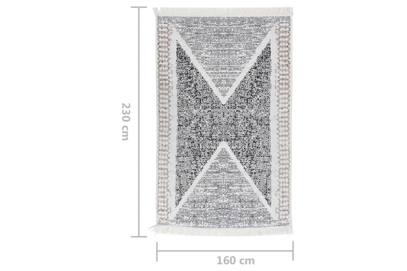 Matta svart och grå 160x230 cm bomull - Grå - Textil & mattor - Mattor - Modern matta - Bomullsmatta