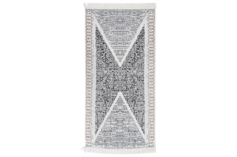 Matta svart och grå 80x150 cm bomull - Grå - Textil & mattor - Mattor - Modern matta - Bomullsmatta