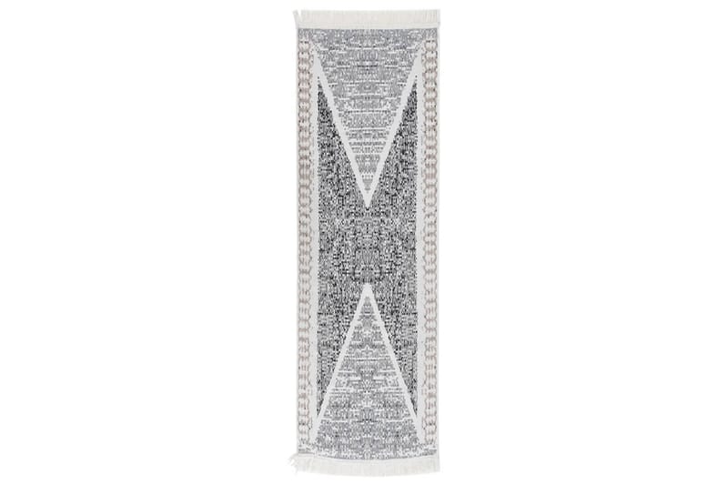 Matta svart och grå 80x300 cm bomull - Grå - Textil & mattor - Mattor - Modern matta - Bomullsmatta