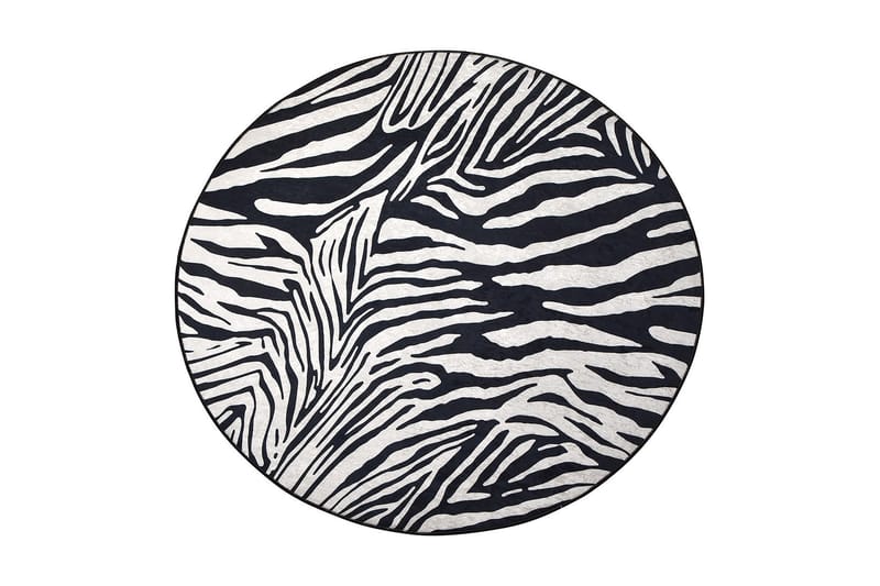 Ulphe Matta Rund 100 cm - Zebra/Sammet - Textil - Mattor - Badrumsmatta