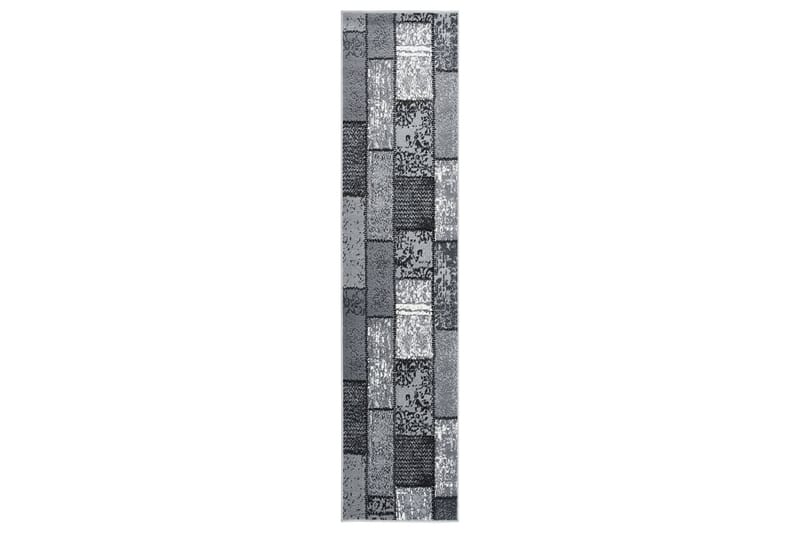 Gångmatta grå BCF med blockmönster 80x450 cm