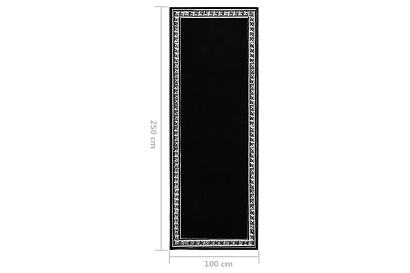 Gångmatta svart BCF med motivbård 100x250 cm - Svart - Textil & mattor - Mattor - Modern matta - Gångmattor