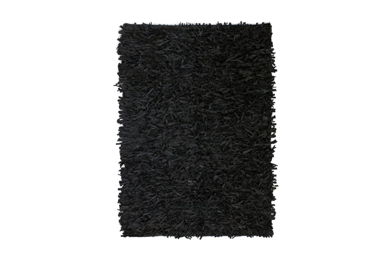 Shaggy-matta äkta läder 120x170 cm svart - Svart - Textil & mattor - Mattor - Modern matta - Ryamatta